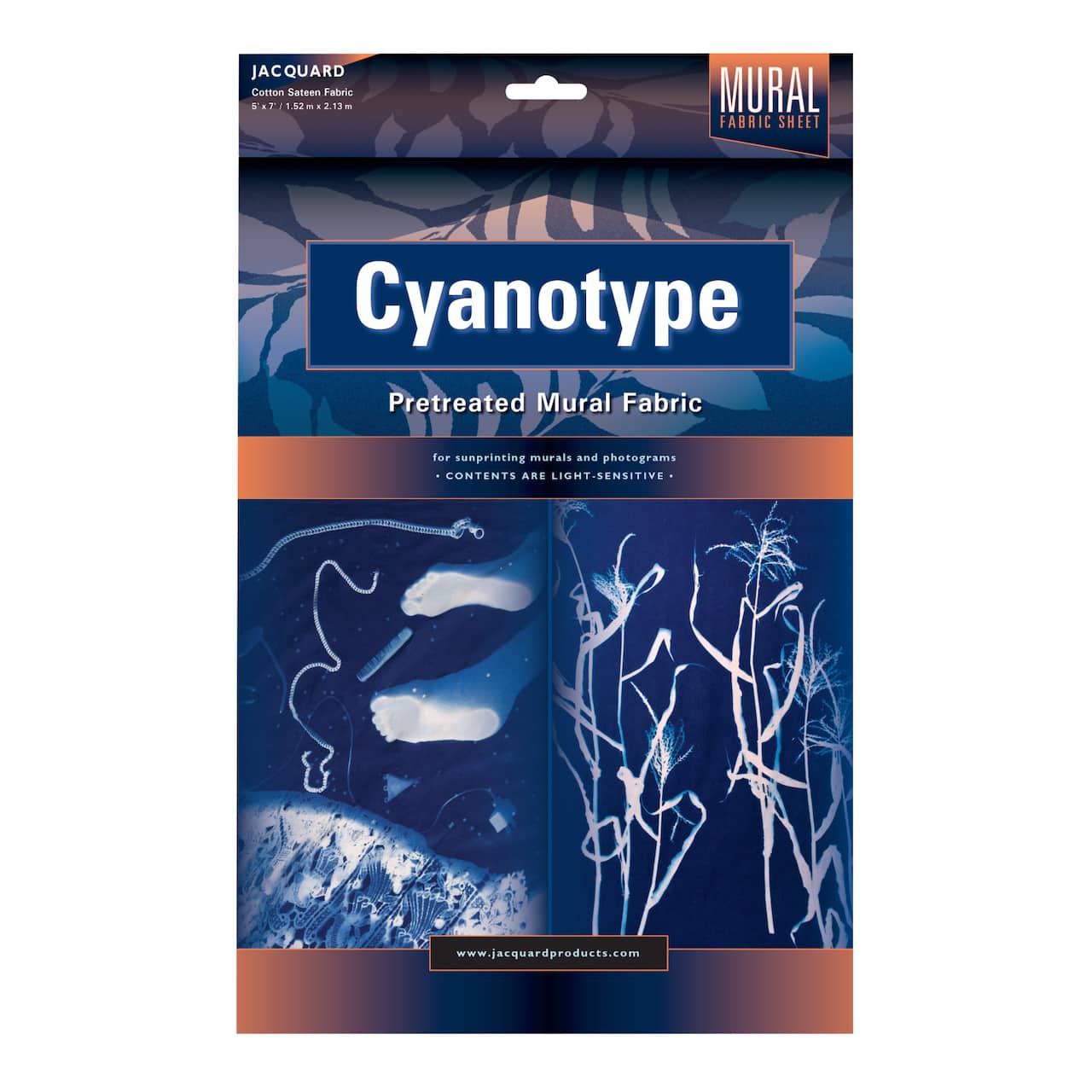 Jacquard Cyanotype Mural Fabric, 60&#x22; x 84&#x22;